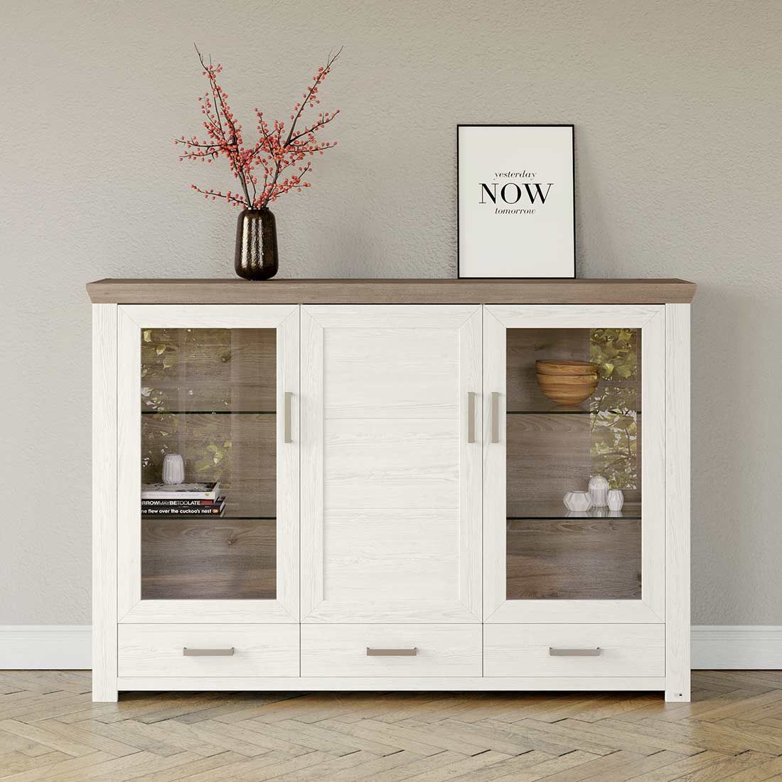 set one York Highboard 184,1x44,2x126,6cm