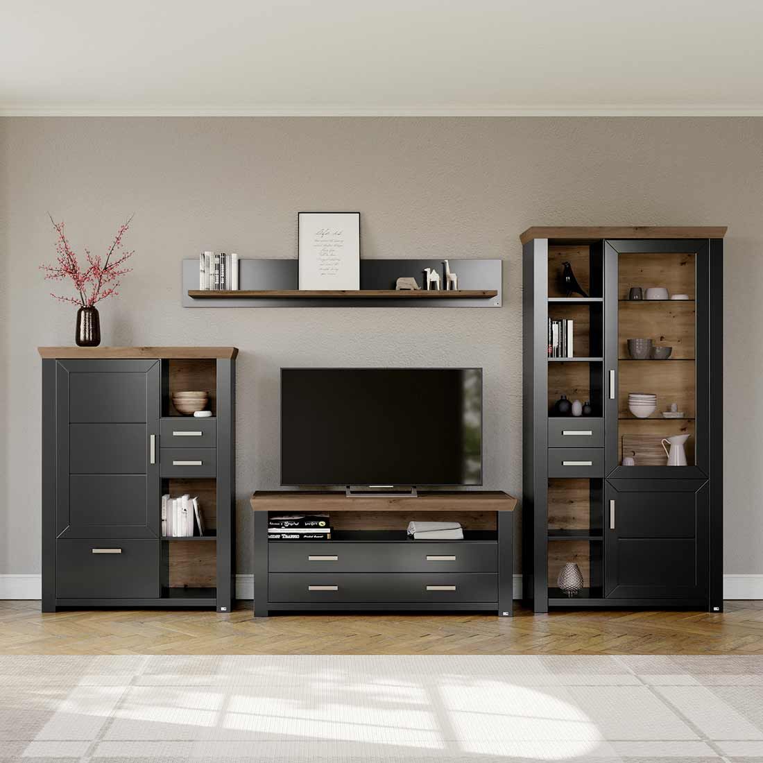 set one York Vitrine 104,5x42,2x206,6cm