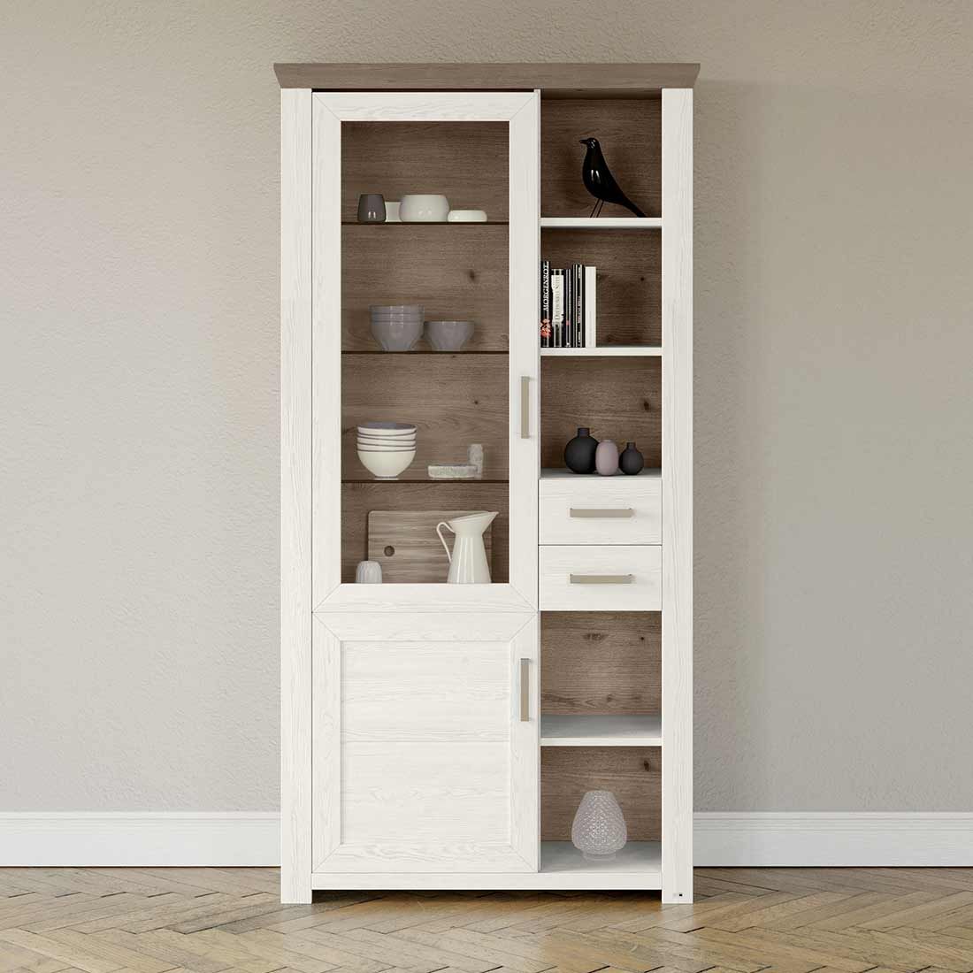 set one York Vitrine 104,5x42,2x206,6cm