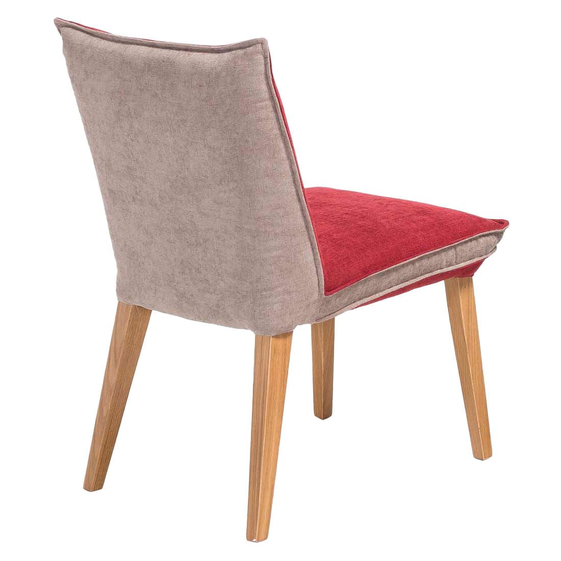 Standard Furniture Genua Stuhl Rot/Beige/Eiche Natur | Sessel-Erhöhungen