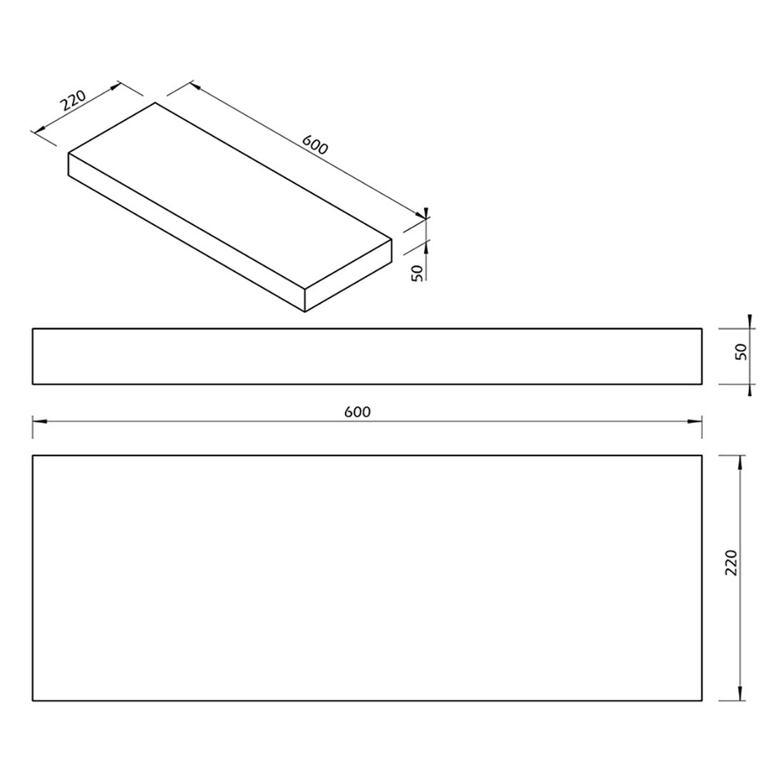 TEMAHOME Balda Wandboard 60x22x5cm
