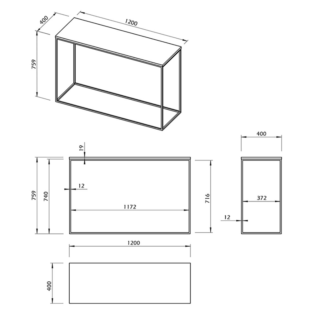 TEMAHOME Gleam Konsole 120x40x76cm