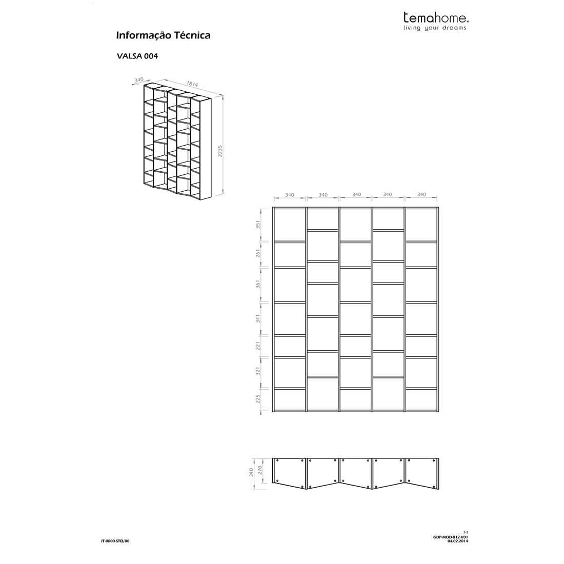 TEMAHOME Valsa 004 Wandregal 182x34x224 cm