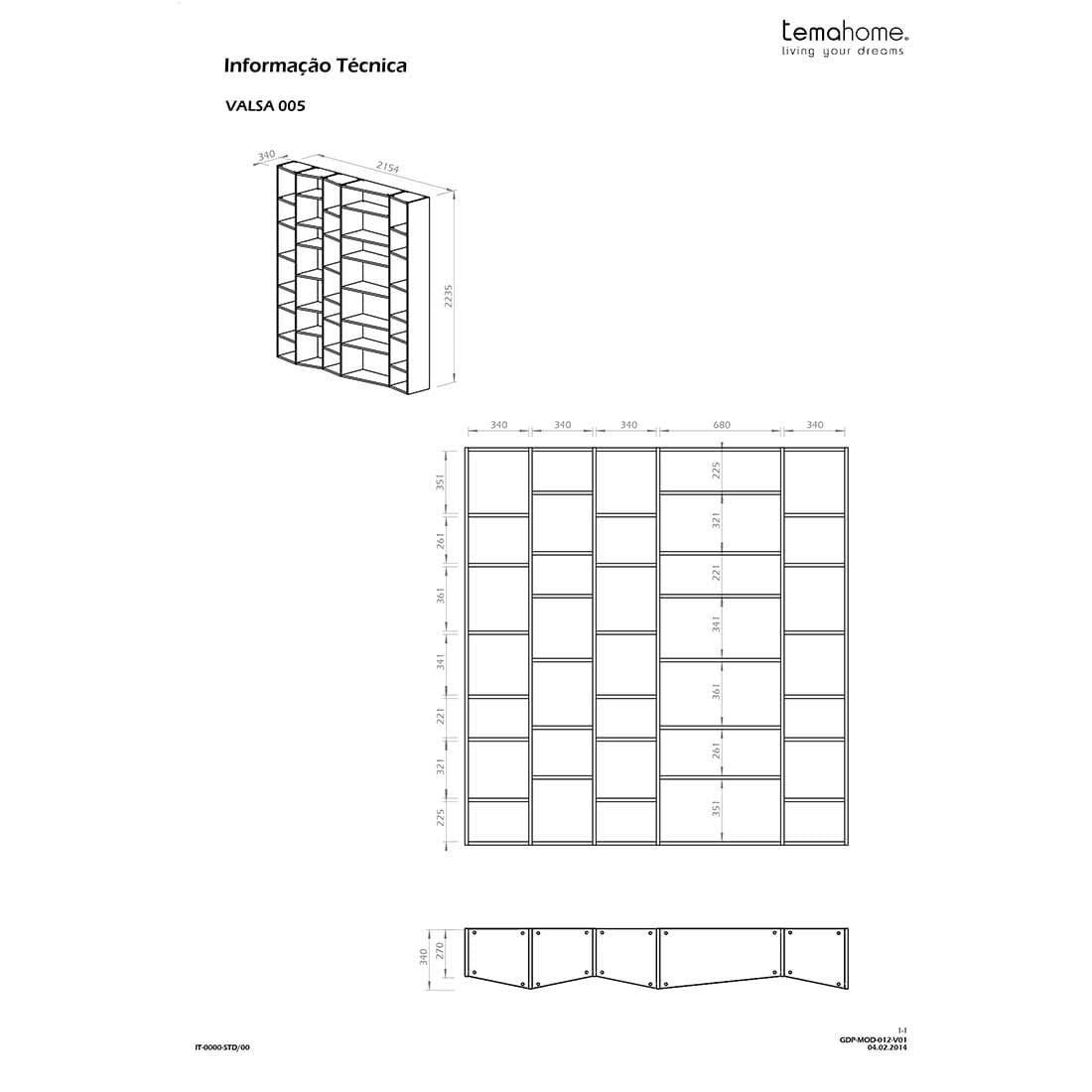 TEMAHOME Valsa 005 Wandregal 216x34x224 cm