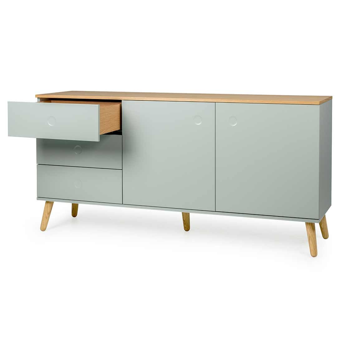 Tenzo Dot Sideboard 162x43x79cm Salbeigrün/Eiche