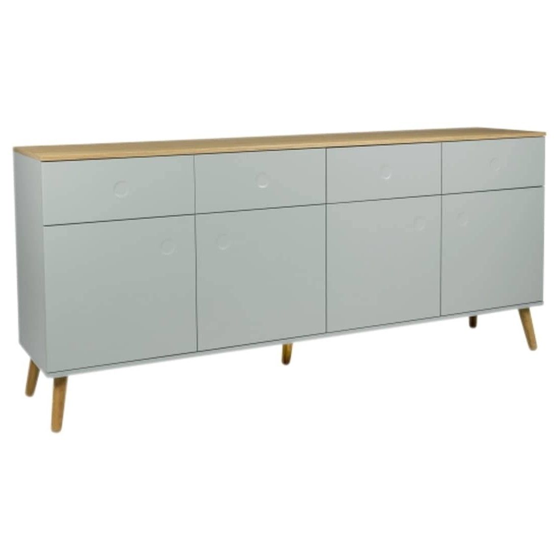 Tenzo Plain Sideboard 210 cm Grau / Eiche