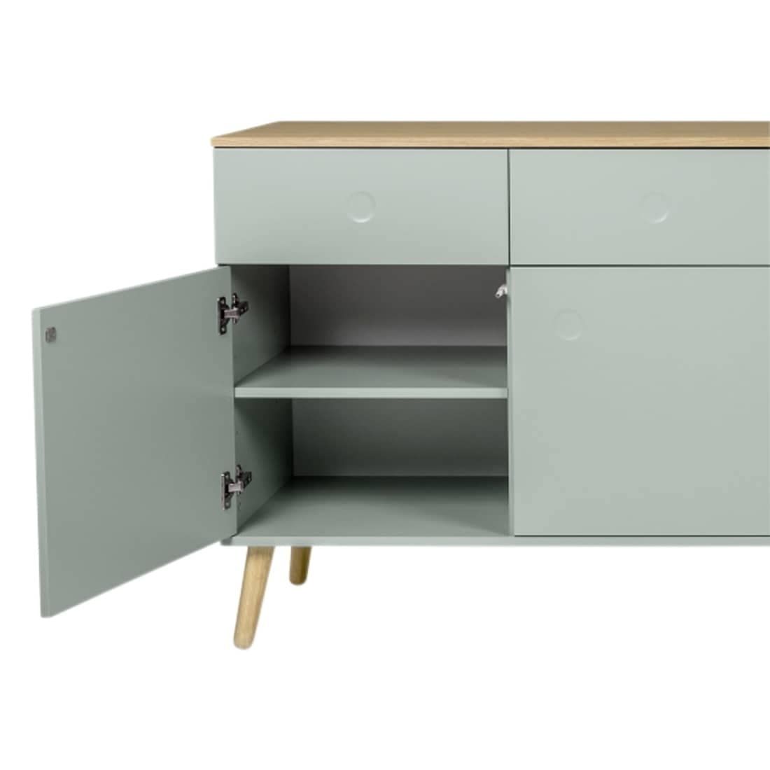 Tenzo Dot Sideboard 192x43x86cm Salbeigrün/Eiche