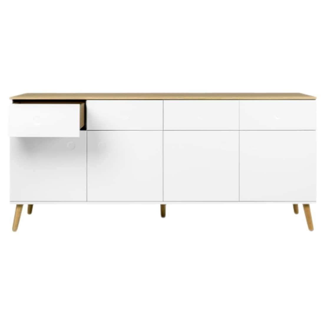 Tenzo Dot Sideboard 192x43x86cm Weiß/Eiche