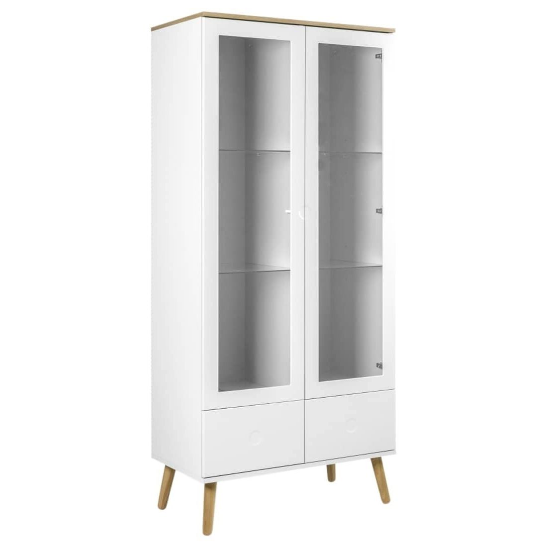 Tenzo Dot Vitrine 79x43x178,5cm Weiß/Eiche