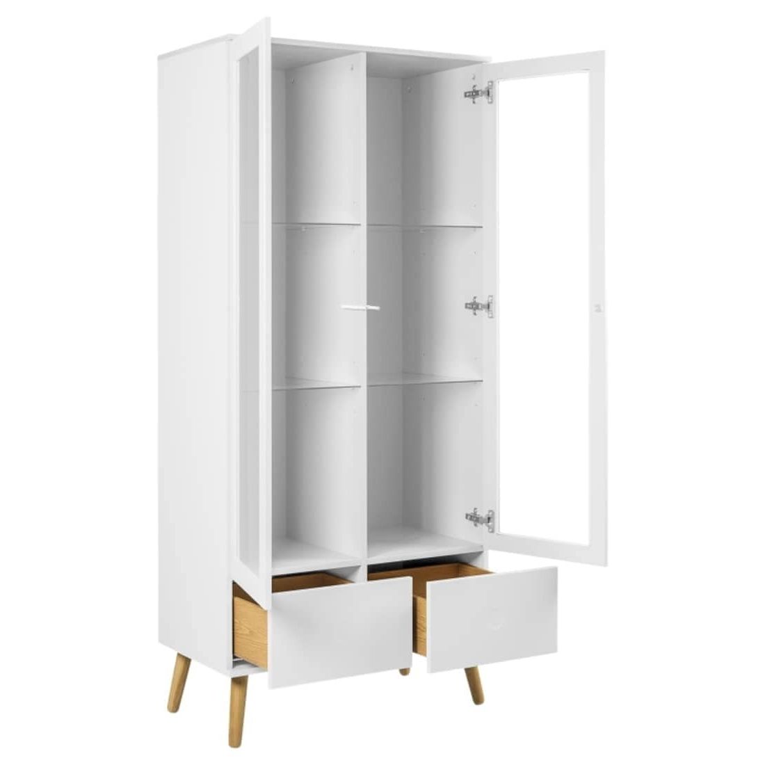 Tenzo Dot Vitrine 79x43x178,5cm Weiß/Eiche