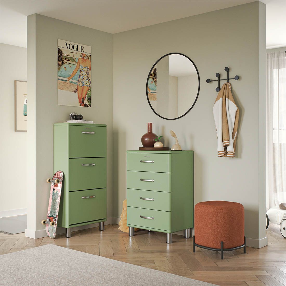 Tid Rusland pige Tenzo Malibu Spring Rebels Kommode 60x41x92cm Spring Green | Piolo