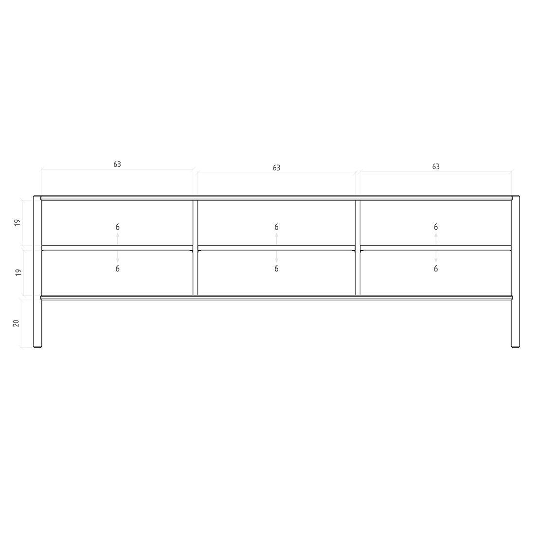 The Beds Pola Lowboard 204x46x64cm