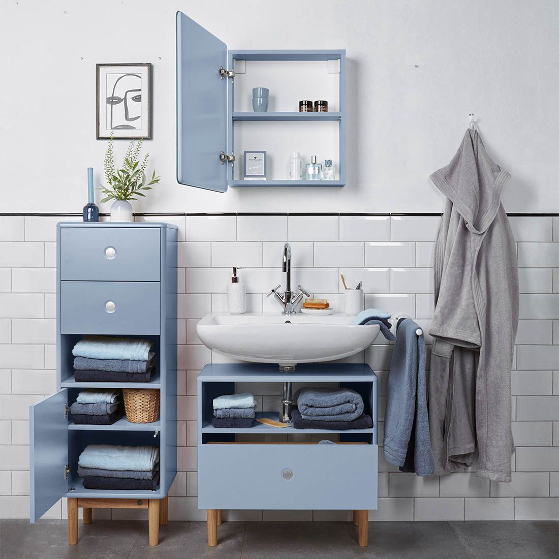 TOM TAILOR HOME Color Bath Midischrank mit Fußgestell 40x33,5x118,5cm