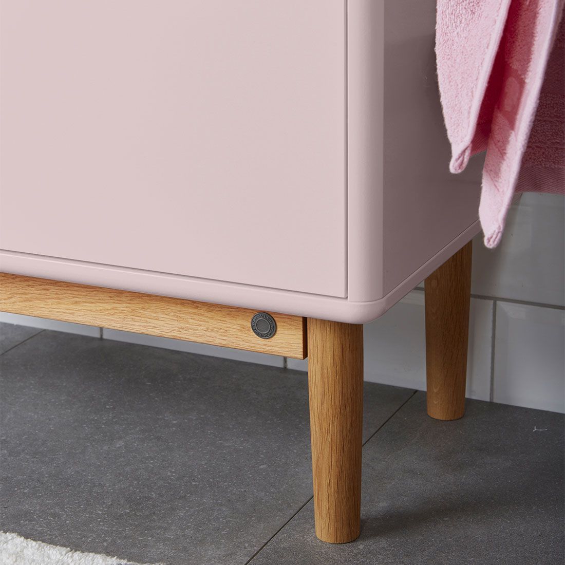 65,5x33,5x63,5cm Bath Waschbeckenunterschrank HOME Rose/Eiche mit TAILOR Color Fußgestell TOM