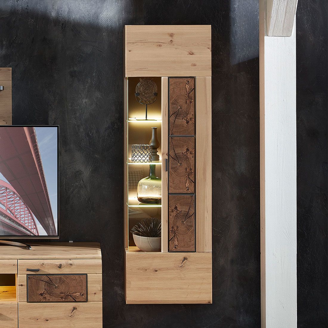 Wohnconcept Madera II Hängevitrine 52x37x169cm