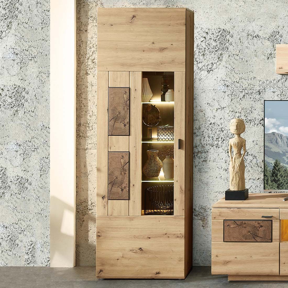 Wohnconcept Madera Vitrine 65x37x201cm