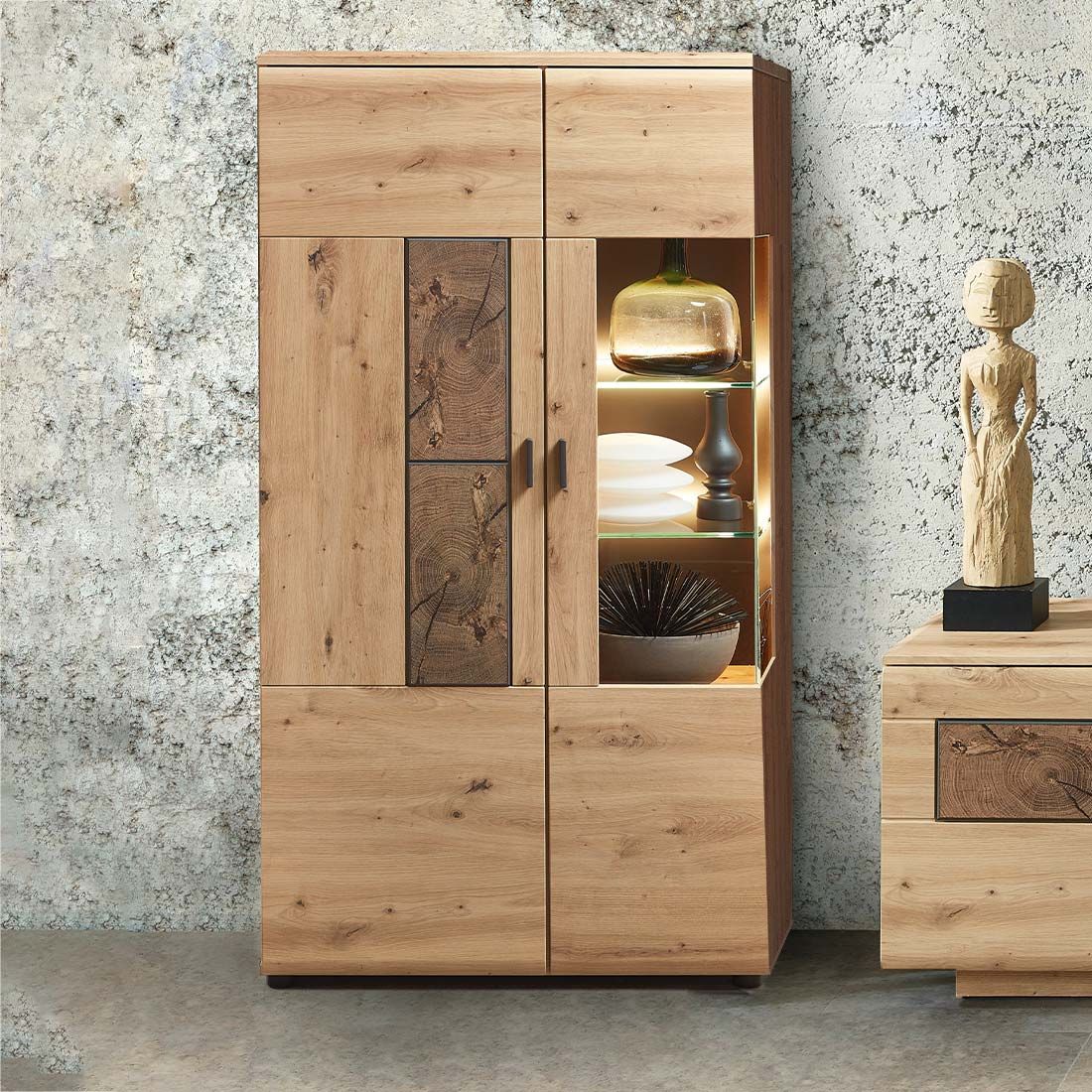 Wohnconcept Madera II Vitrine 80x37x148cm