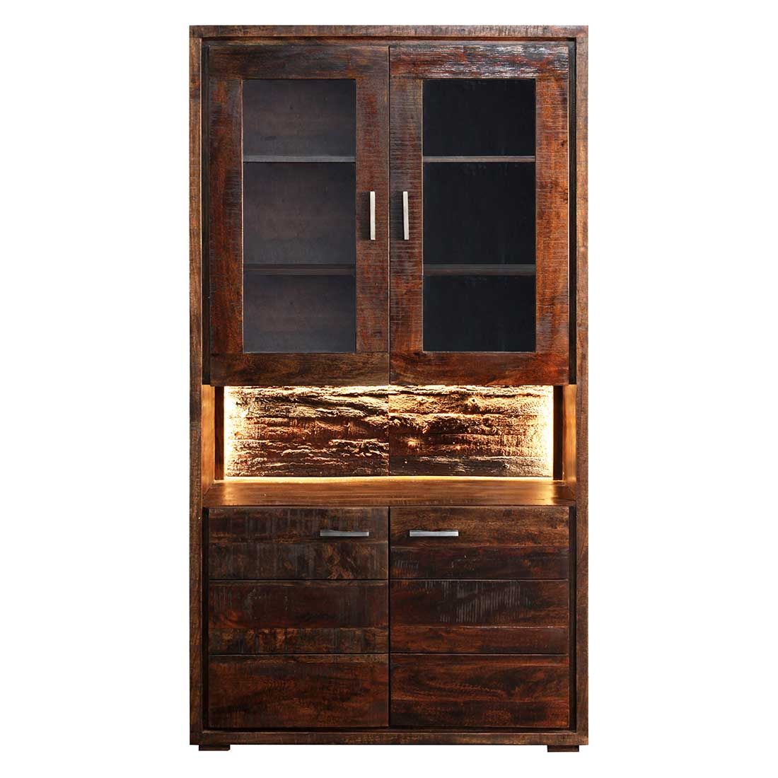 Wolf Möbel Bark Vitrine mit Beleuchtung 98x40x180cm