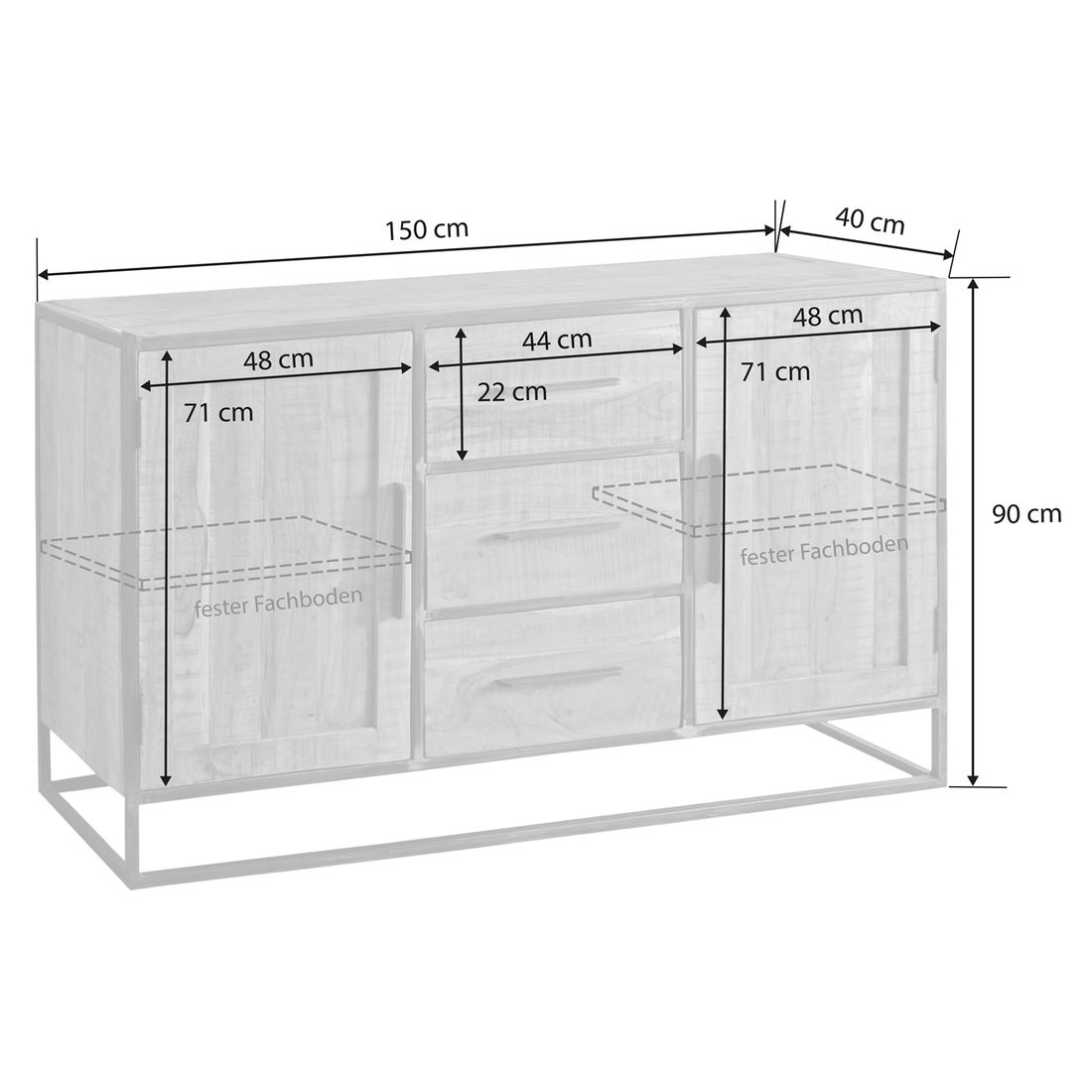 Wolf Möbel Spring Sideboard 150x40x90cm