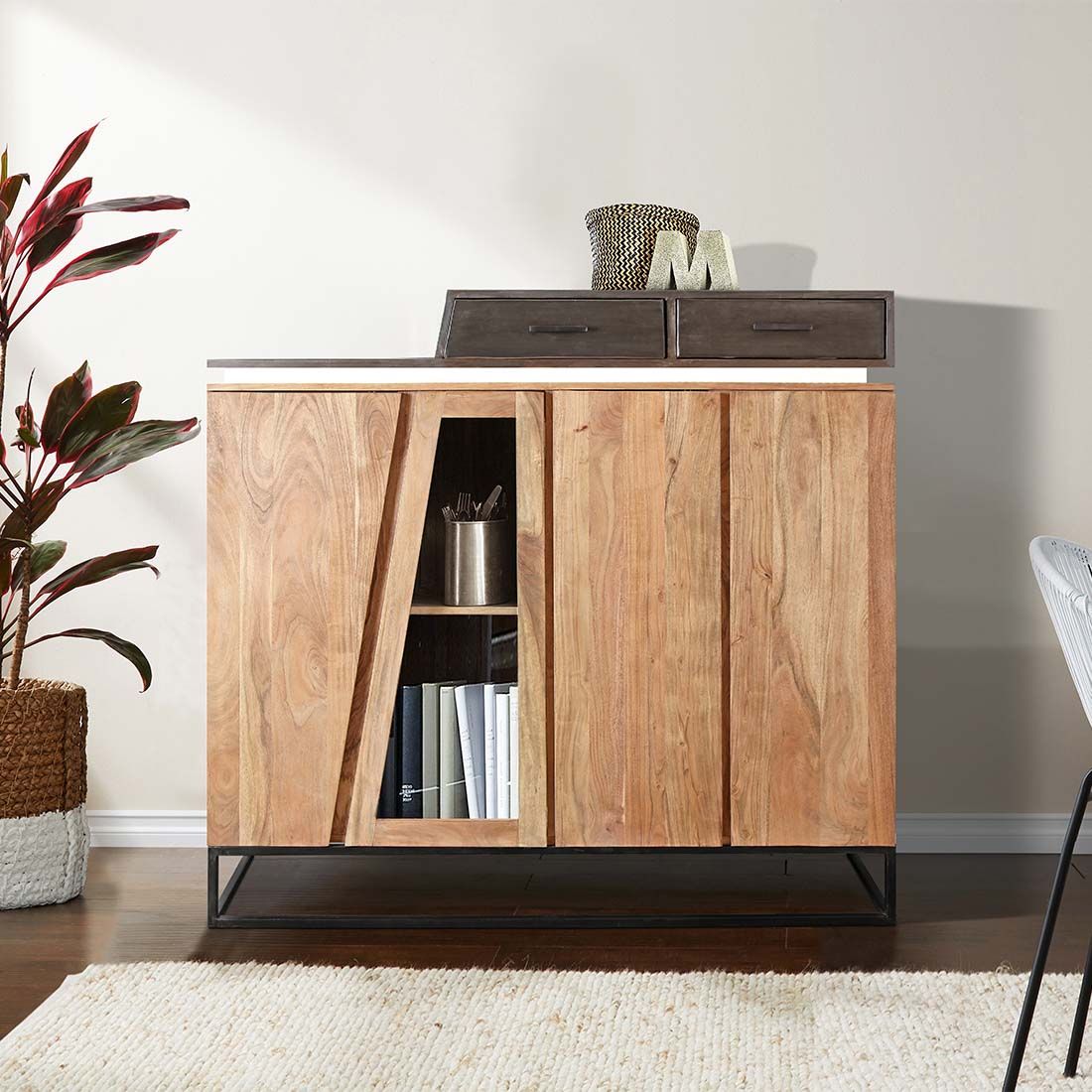 Wolf Möbel Stadium Highboard mit Beleuchtung 145x40x140cm