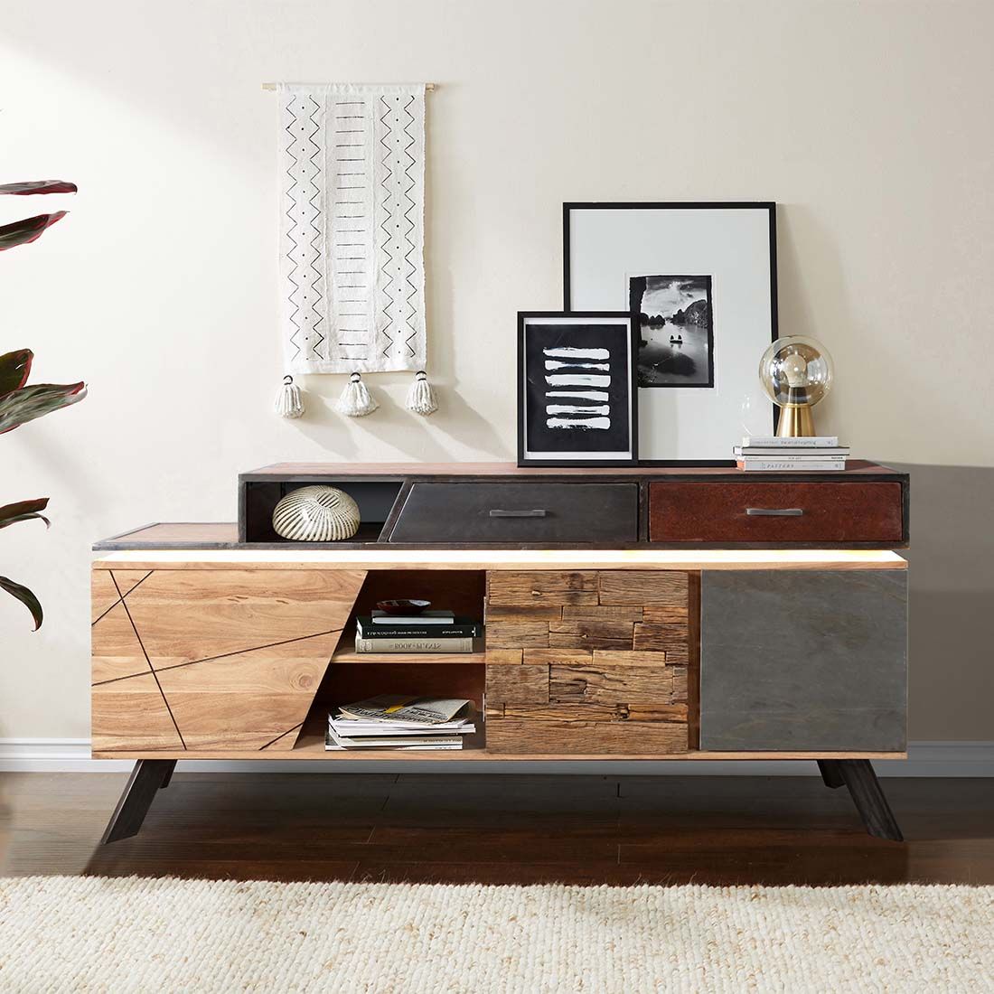 Wolf Möbel Stadium Sideboard mit Beleuchtung 175x40x85cm