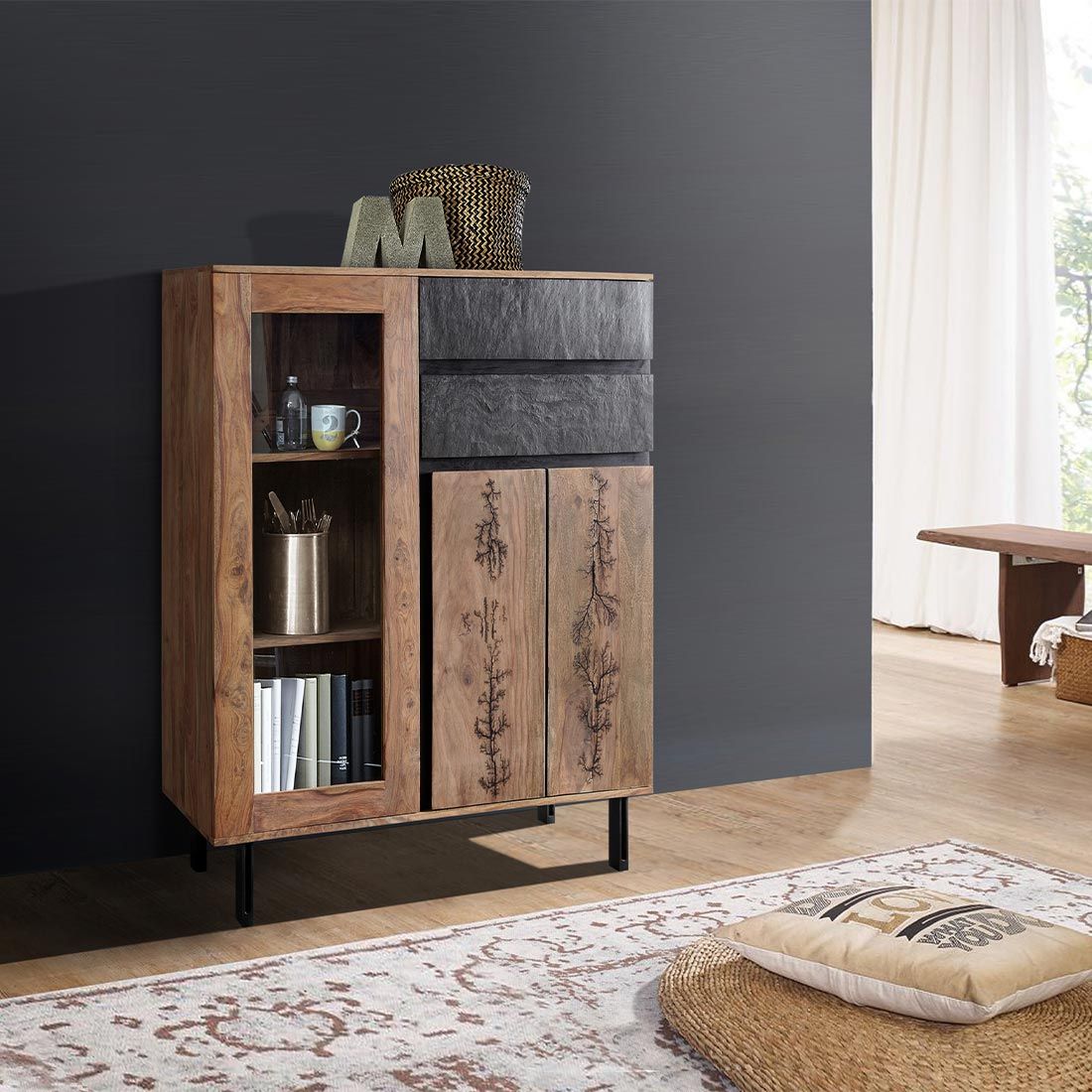 Wolf Möbel Thunder Highboard 100x40x135cm