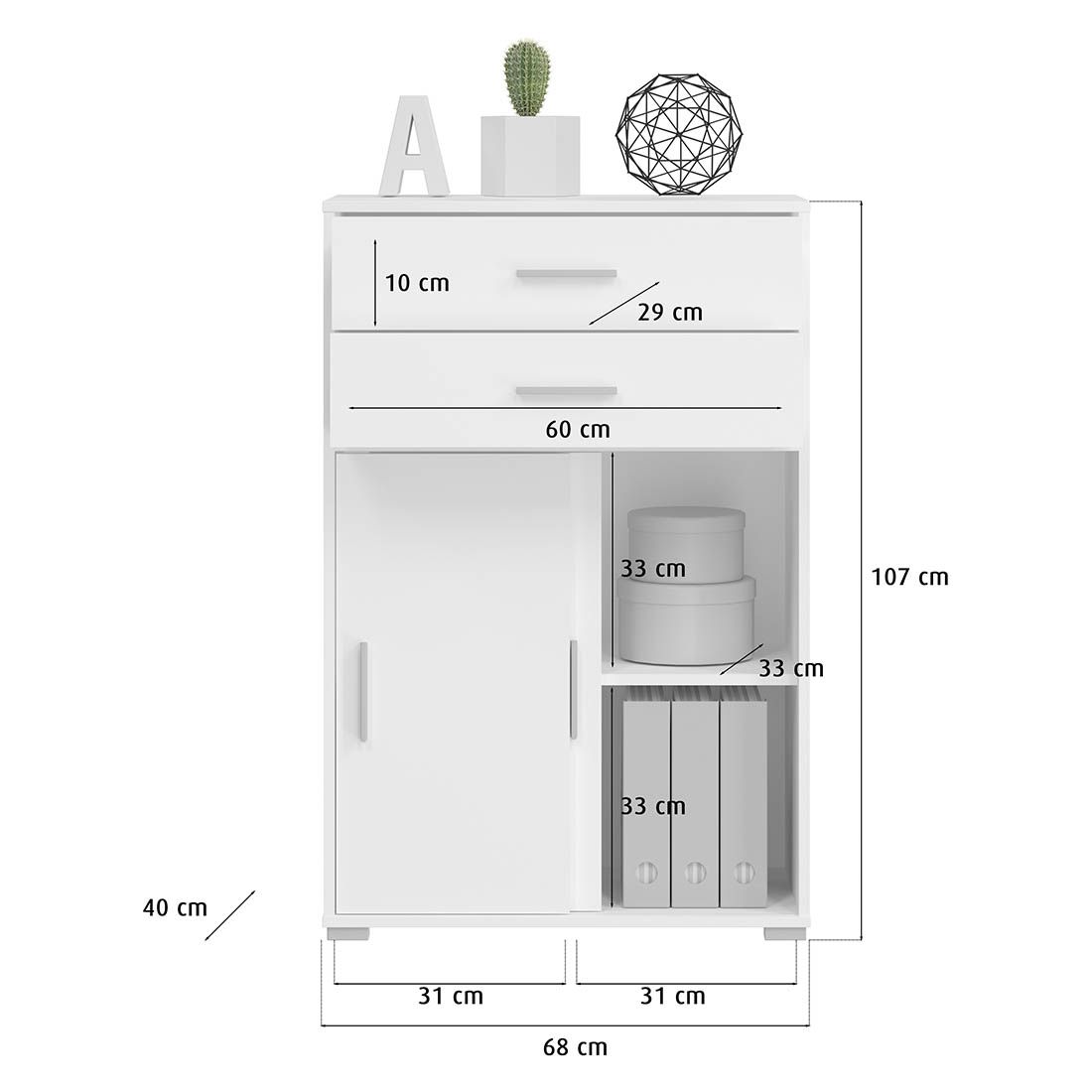Xonox Mover Kommode 68x40x107cm