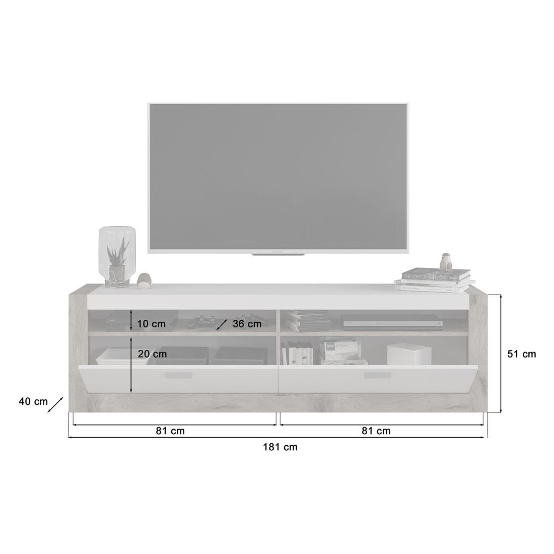 Xonox Parma Lowboard 180x40x51cm