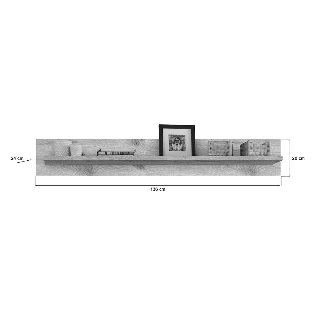 Xonox Parma Wandboard 135x24x20cm
