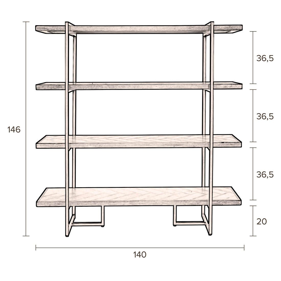 Zuiver Class Standregal 140x40x146cm
