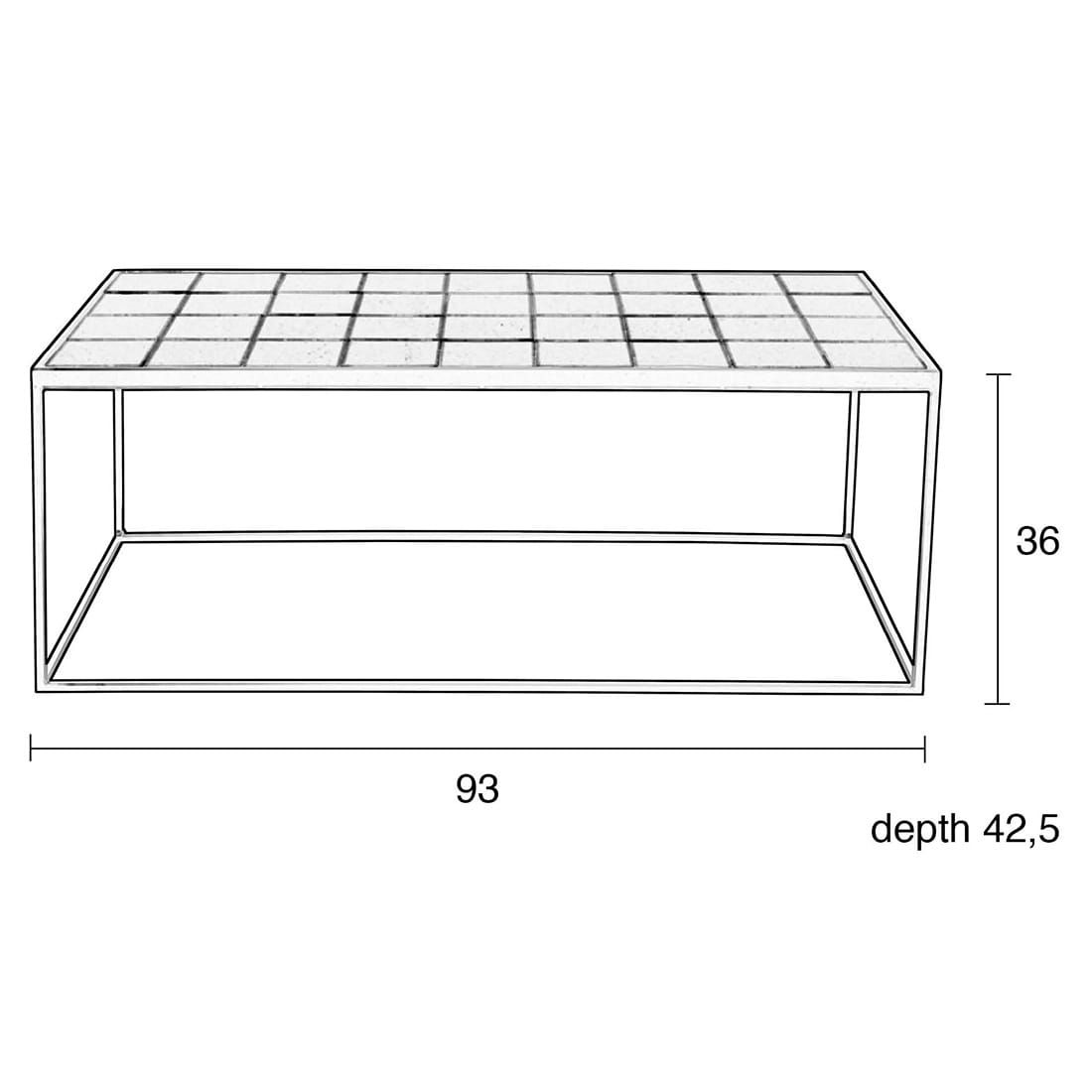 Zuiver Glazed Couchtisch 93x42,5cm