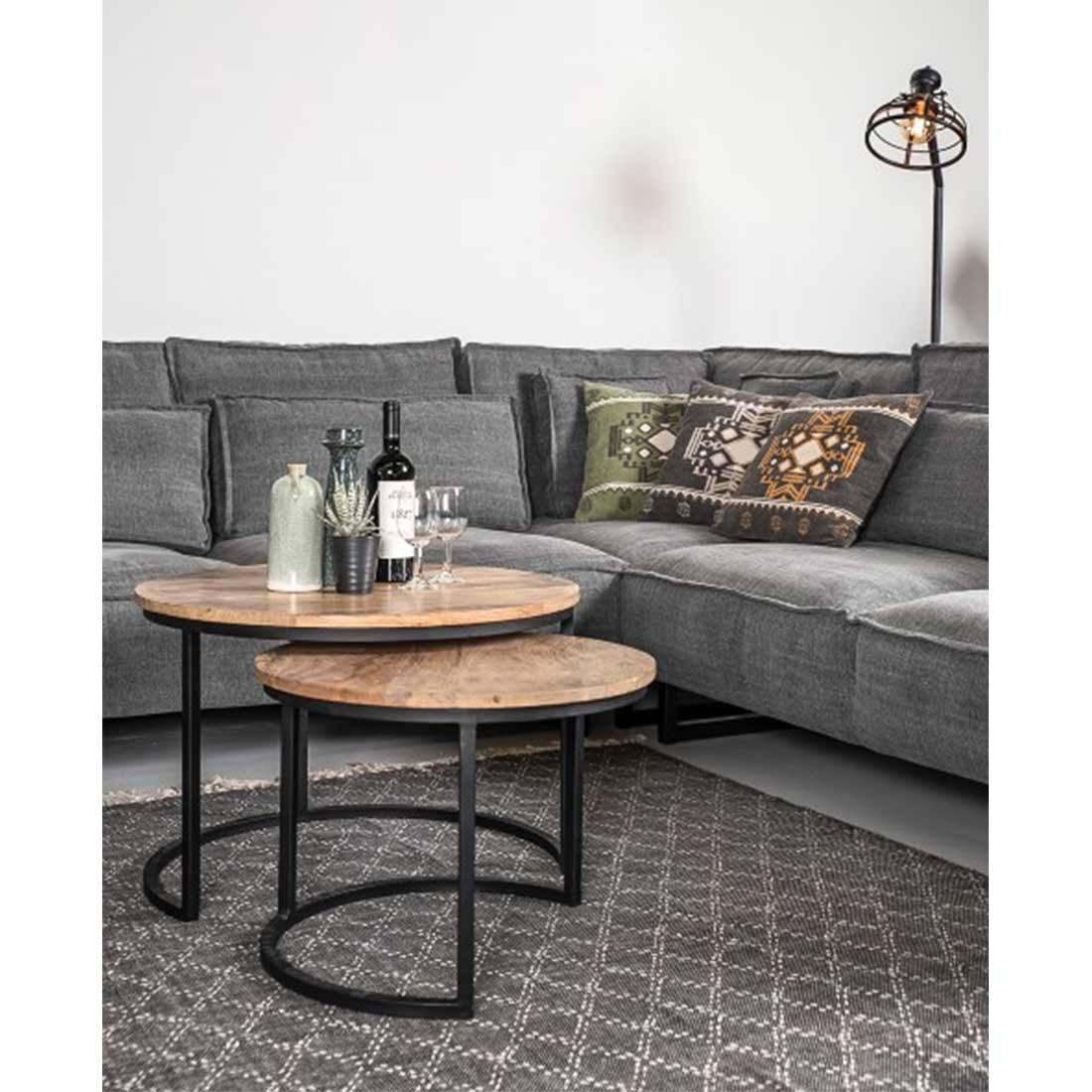 HSM Collection Ronin Couchtisch 2-tlg. Ø60cmx45cm