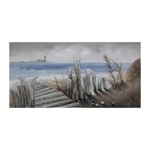 La Casa Ölbild Steg am Strand 140x70cm