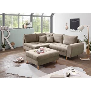 BlackRedWhite Alice Ecksofa mit Hocker