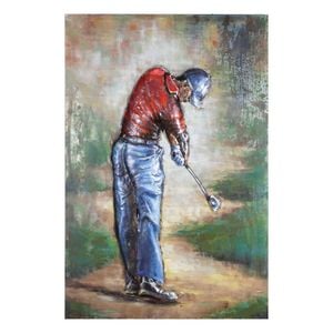 La Casa 3D-Metallbild Golfer Shirt rot 80x120cm