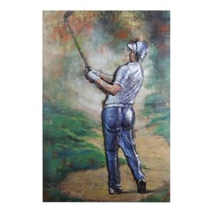 La Casa 3D-Metallbild Golfer Shirt weiss 80x120cm