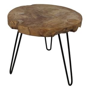 HSM Collection Beistelltisch Teak Metall Ø55x50cm