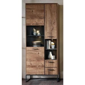 Wohnconcept Manhattan Vitrine mit Beleuchtung 79x38x196cm