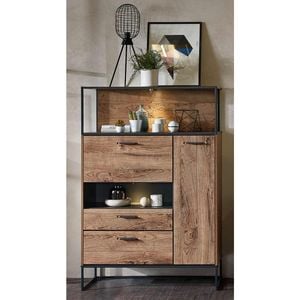 Wohnconcept Manhattan Highboard mit Beleuchtung 99x38x151cm