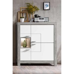 Wohnconcept Granada Highboard mit Beleuchtung 118x42x140cm