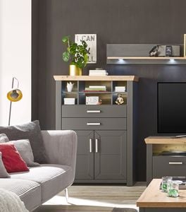 set one York Highboard 104,5x42,2x142,6cm