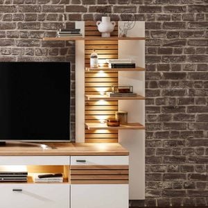 Wohnconcept Fresno Wandregal mit Beleuchtung 96x28x171cm