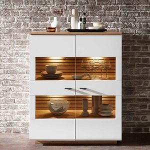 Wohnconcept Fresno Highboard mit Beleuchtung 110x40x136cm