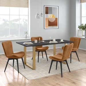 HOMELIV. Pepper Essgruppe 5-tlg. Tisch 180x90cm