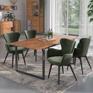 HOMELIV. Pepper Essgruppe 5-tlg. Tisch 180x90cm