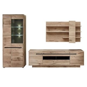 Innostyle Bellano Wohnwand mit Bel. Viking Oak/Graphit, ca. 322x202x44 cm