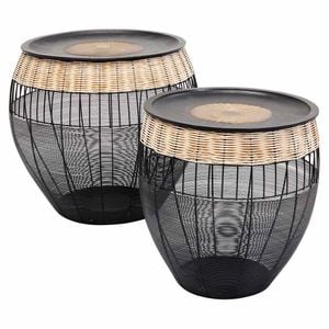 KARE African Drums Beistelltisch 2er-Set Ø46x48cm