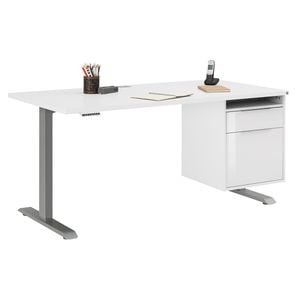 Maja Möbel eDJUST Schreibtisch höhenverstellbar mit Hängecontainer 150x80x72/120cm
