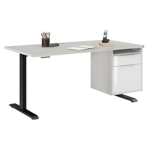 Maja Möbel eDJUST Schreibtisch höhenverstellbar mit Hängecontainer 150x80x72/120cm