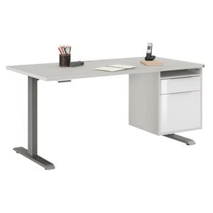 Maja Möbel eDJUST Schreibtisch höhenverstellbar mit Hängecontainer 150x80x72/120cm